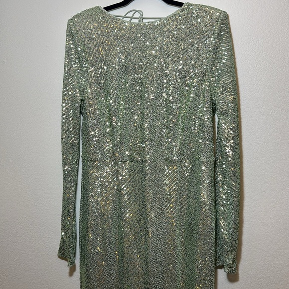 ASOS DESIGN Tall embellished sequin pencil midi dress Green Size size US 12 - Picture 12 of 14